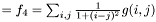 $= f_4 = \sum_{i,j}\frac{1}{1 + (i - j)^2}g(i, j) $