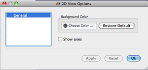 View settings dialog for the 2D View